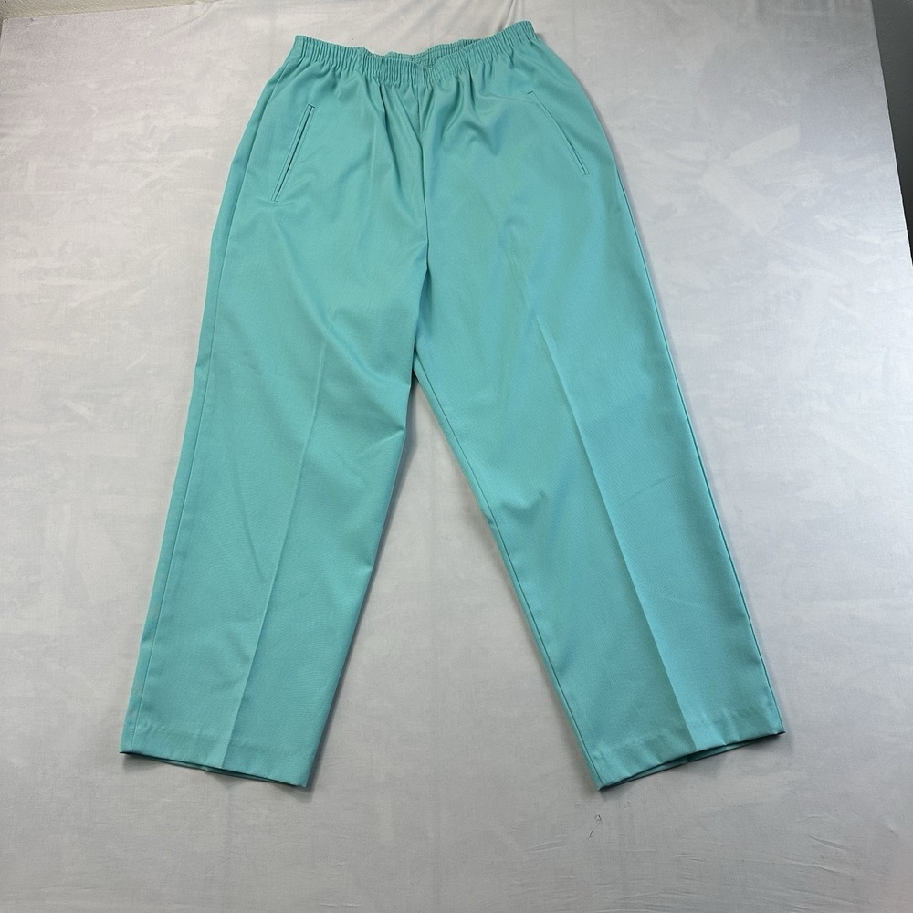 Jantzen Women's Pants Size 16 Aqua Elastic Waist Pull On USA Vintage